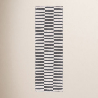 Ilona Ivory Gray Striped Cotton Rug
