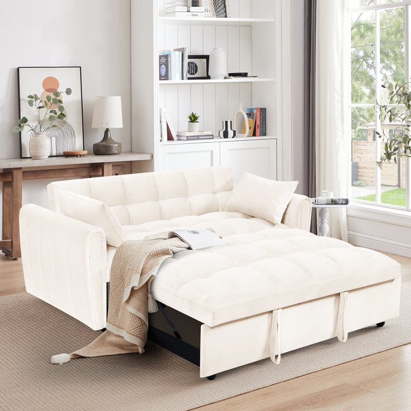 Canapé-lit convertible en velours avec canapé-lit, futon multifonctionnel pour les petits espaces de vie et les chambres d'amis