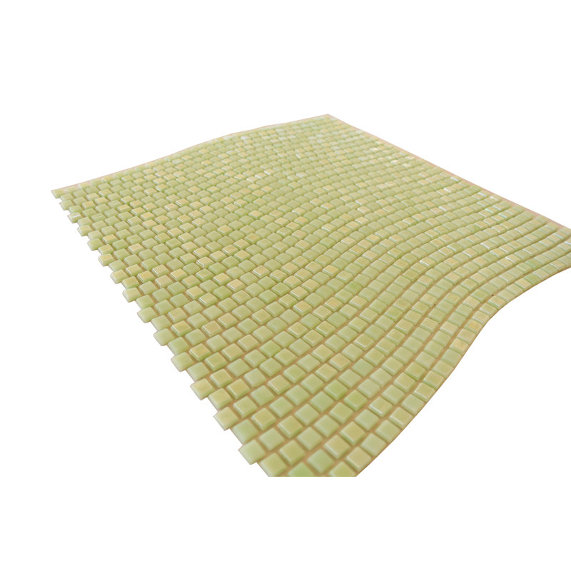 Galaxy 0.3125 in. x 0.3125 in. Iridescent Glass Pressed Edge Tiny Square Mosaic Wall Pool & Floor Tile, Green