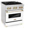ZLINE Autograph 30" Legacy Dual Fuel Range in DuraSnow® w/ White-88587422