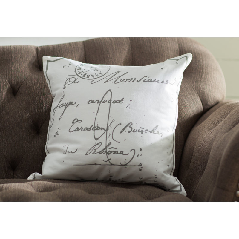Stella Cotton Pillow Cover, Neutral\Brown, 18" H x 18" W x 0.25" D