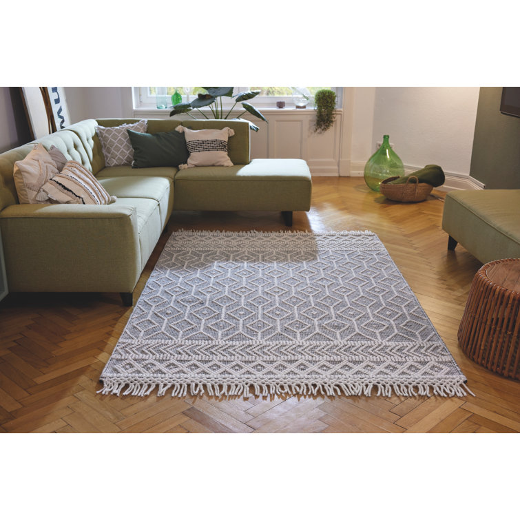 Macrame Geometric Hand Woven Flatweave Area Rug