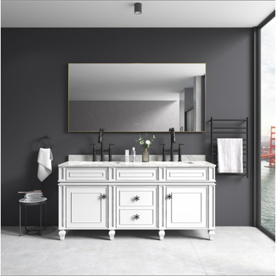 Miroir de salle de bain à DEL avec miroir rétro-éclairé et miroir mural