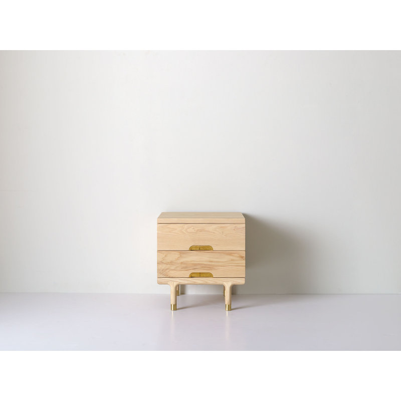 Simple Solid Wood End Table, Natural Wood