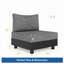 Ensemble de 2 chaises modulaires en aluminium sans accoudoirs pour terrasse de jardin avec piscine (ensemble de 2)