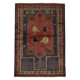 Hand-Knotted High-Quality Blue and Brown Area Rug
