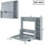 Lit double en gris avec bureau et bibliothèque, matériau en pin, peu encombrant, rangement pour différents objets, sommier sans besoin-305643071-305643069
