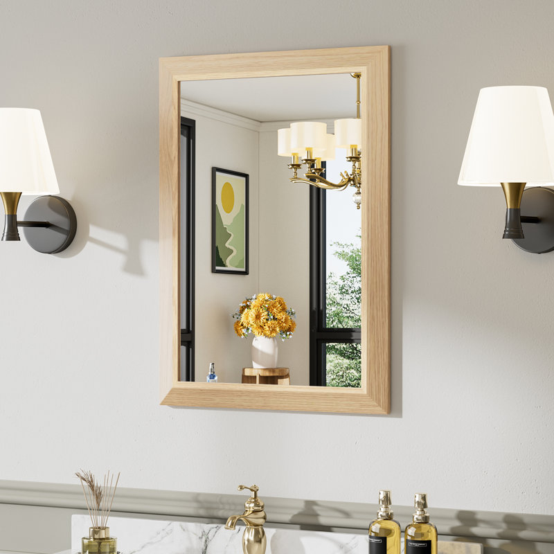 Miroirs de salle de bain modernes et contemporains en métal biseauté rectangulaire / carré avec verre trempé HD