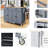 Solid Wood Kitchen Island Cart With 4 Door Cabinet And Drawers, Spice & Towel Rack, Locking Wheels In Blue Strong Platform, Cabinet, 2-120266014-120266013