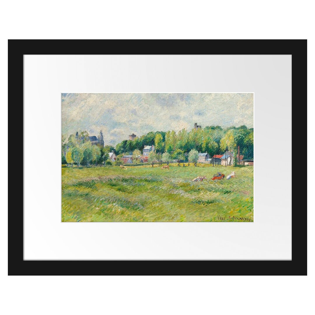 Gerahmter Kunstdruck Prairies À Gisors von Camille Pissarro