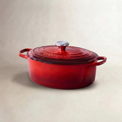 Enameled Cast Iron Oval Dutch Oven
