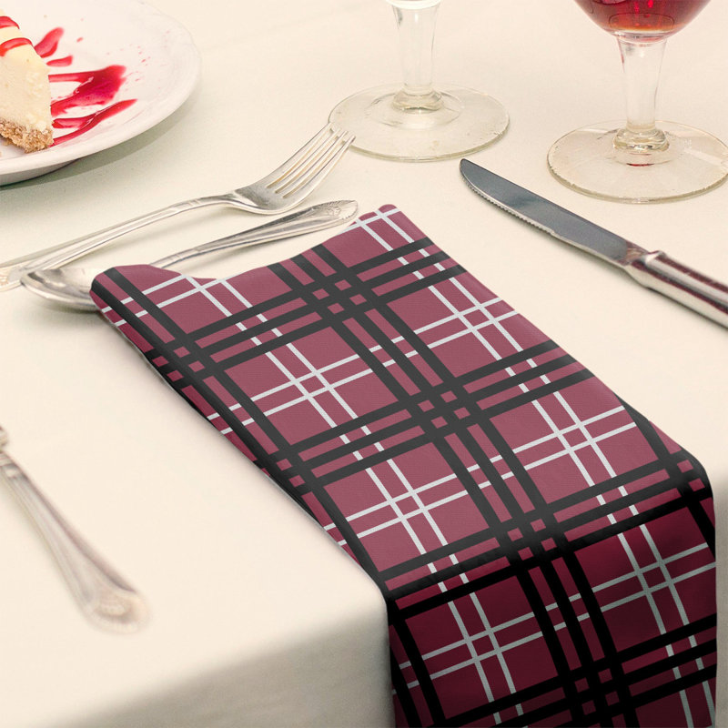 Serviette de table de luxe en Arizona, Rouge / blanc / noir, 22 po x 22 po, polyester