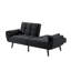 Canapé-lit de futon convertible noir de 75,2 po, accoudoirs évasés à dossier divisé capitonné en lin à 3 positions réglables, canapé-lit pour la maison / le bureau / la chambre d'amis-74908966