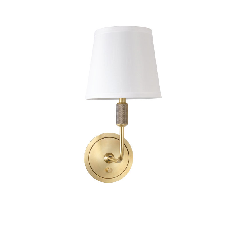 1 - Light Armed Sconce, Brushed Brass