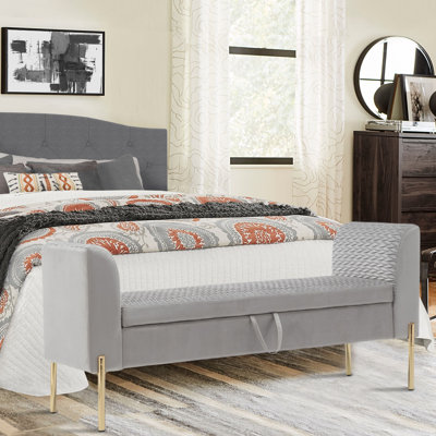 Natayah Velvet Upholstered Storage Bench