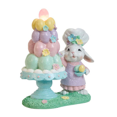 Easter Rabbit Statues Resin Bunny Decorations Spring Figurines Handmade Tabletop Indoor Home Holiday Gifts