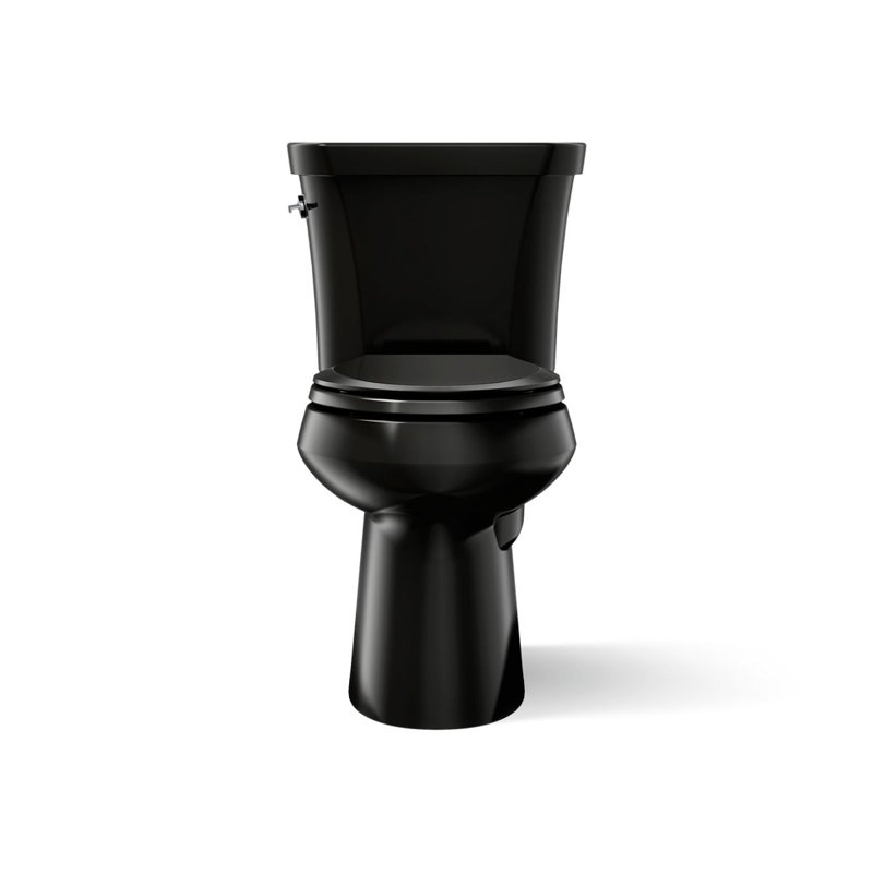 Highline 1.6 GPF Elongated Two-Piece Toilet, Black, Left-Hand