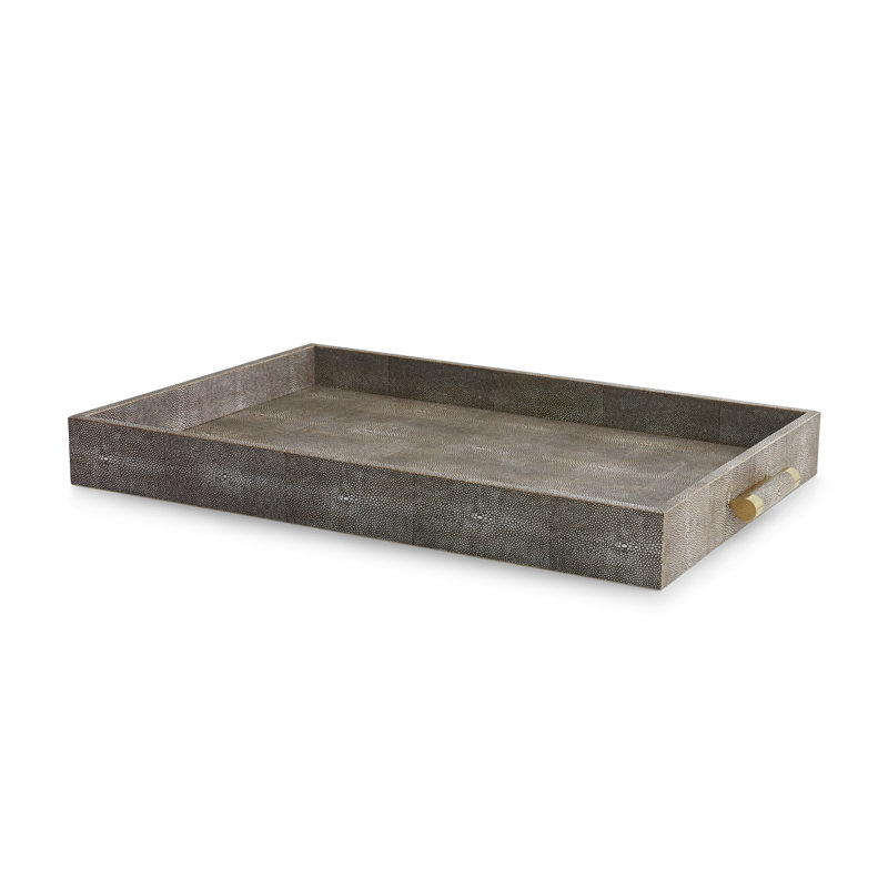 Shagreen Butler Serving Tray, Chocolate