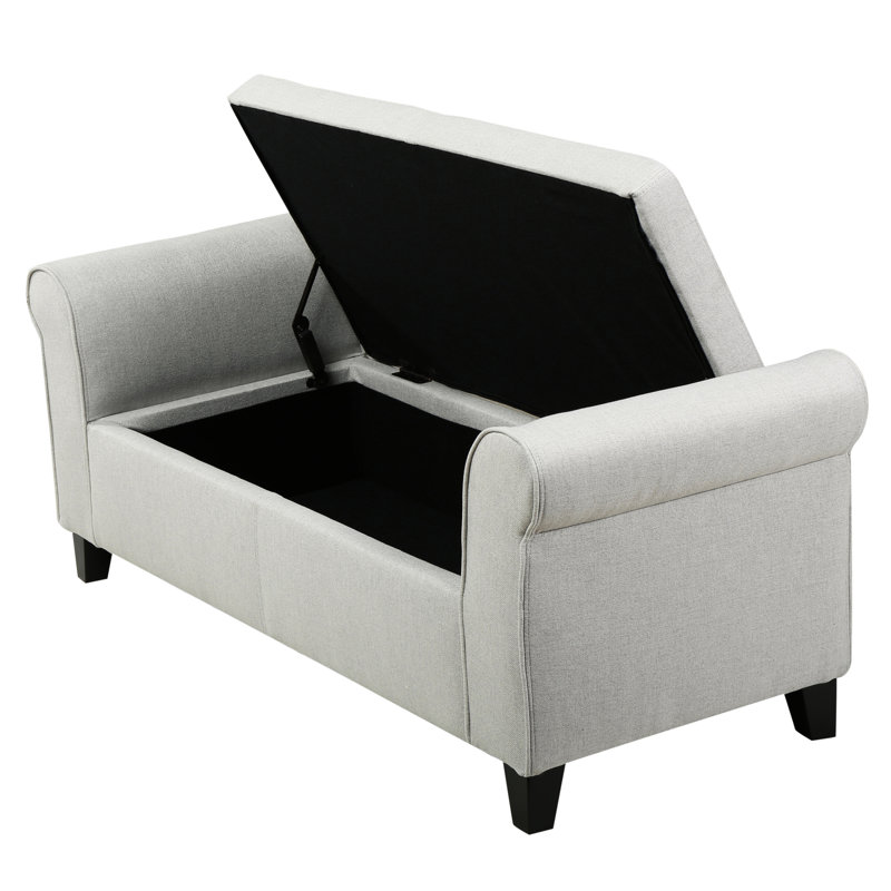 Élégant rembourré avec compartiment de rangement, gris, pour un espace de vie compact, Gris clair