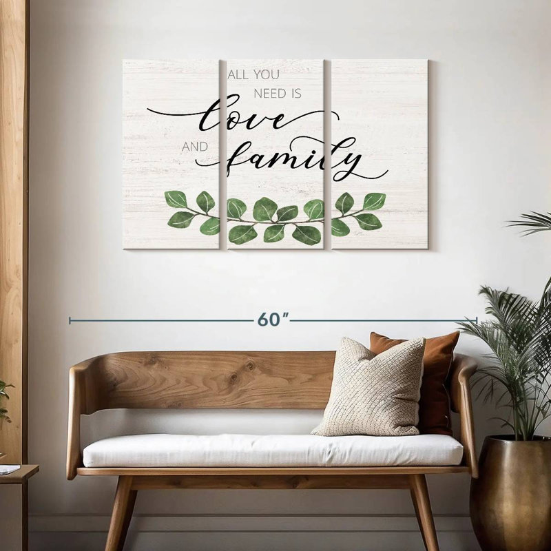 Tergel All You Need Is Love And Family, H 28 po x l 45 po