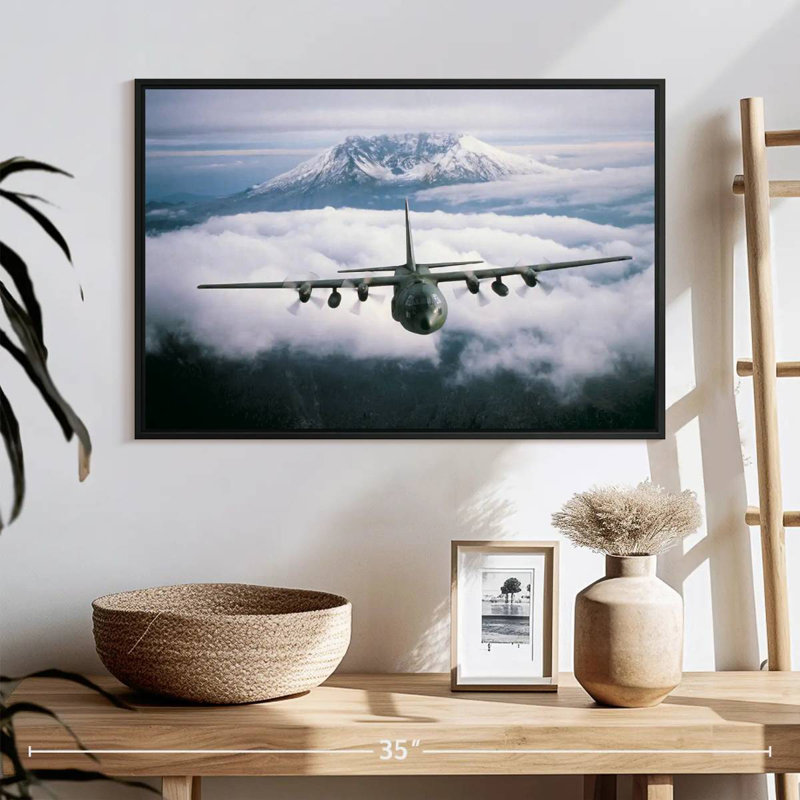 Avion militaire, 25 po x 17 po, Cadre flottant noir