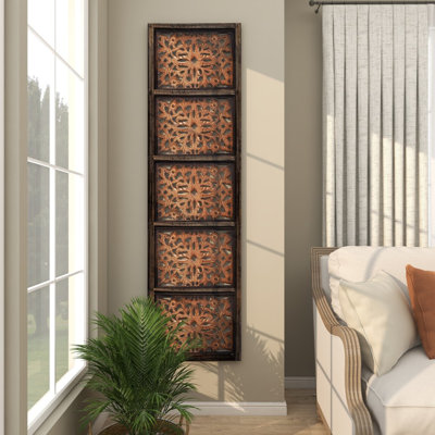 Dereona Wooden Handmade Intricately Carved Floral Home Wall Decor