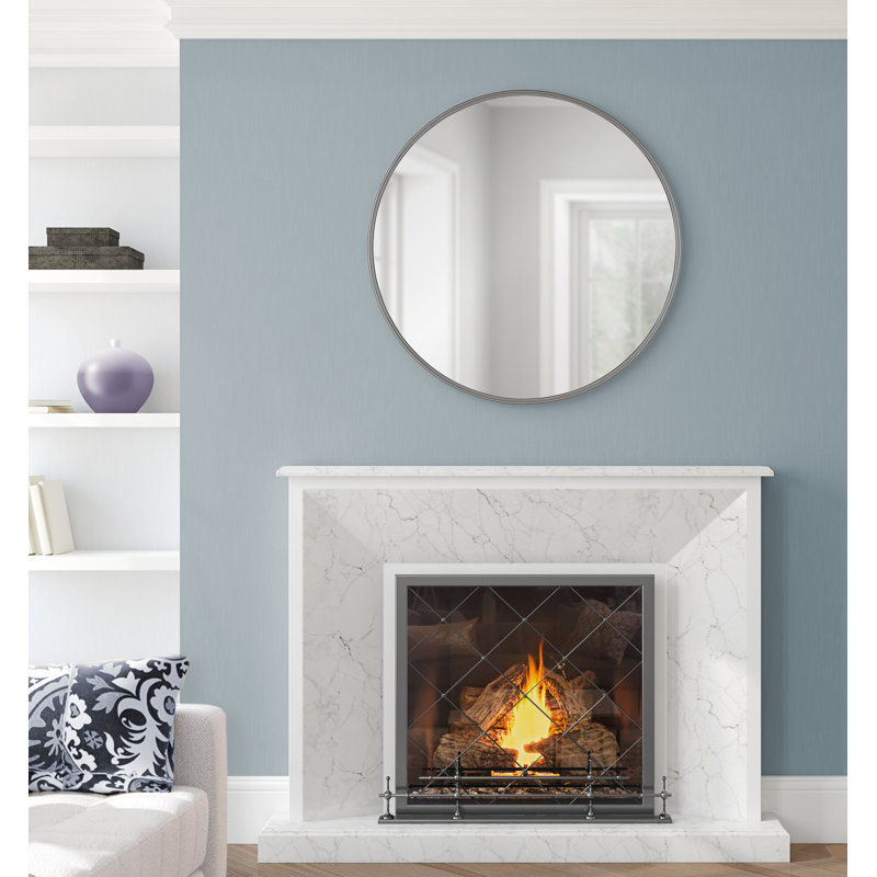 Minuet Engineered Wood Flat Mirror, Charcoal, 30" x 30"