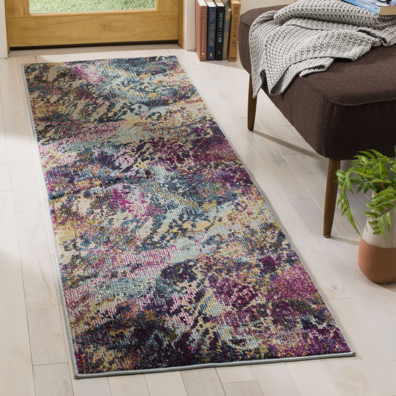 Tapis abstrait Mcintosh Savannah Performance, Tapis de couloir 2 pi 3 po x 8 pi