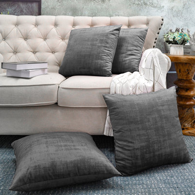 Textured Velvet Throw Pillow Cover
