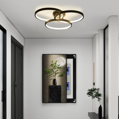 Plafonnier encastré 1 lumière DEL mat noir