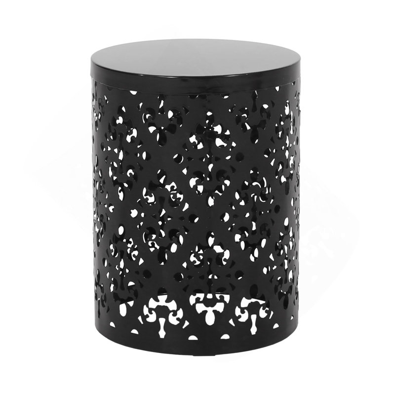 Outdoor Metal End Table -Large, Black