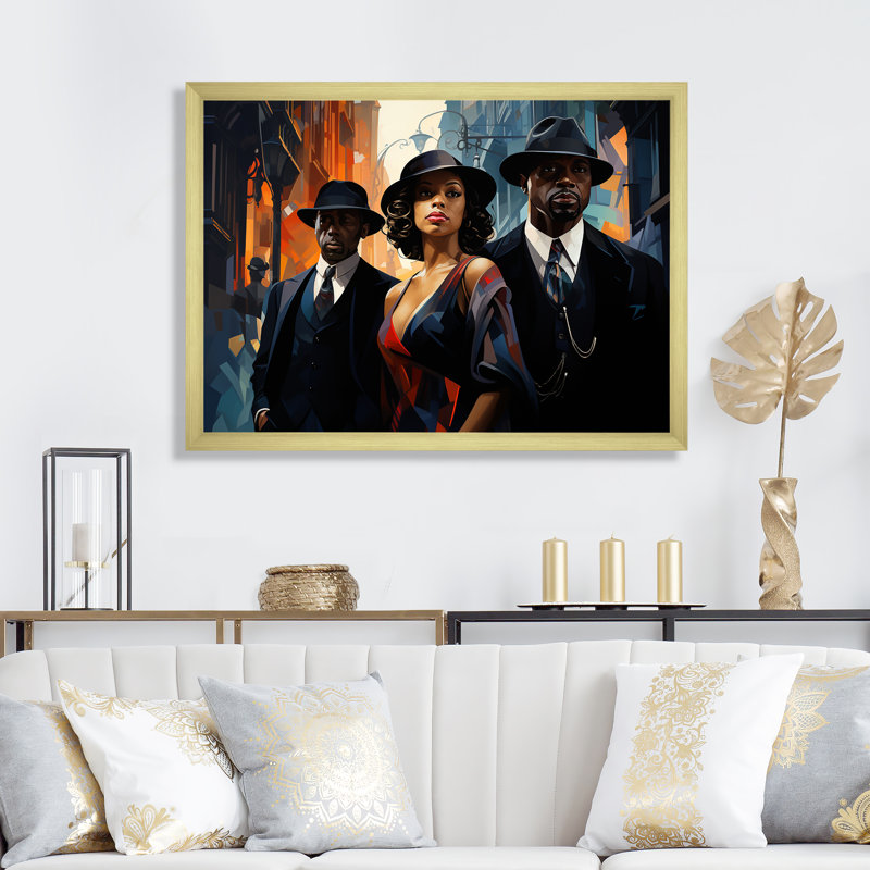 Mode afro-américaine à Harlem Renaissance - Art mural Harlem Renaissance, Cadre doré à coins fermés