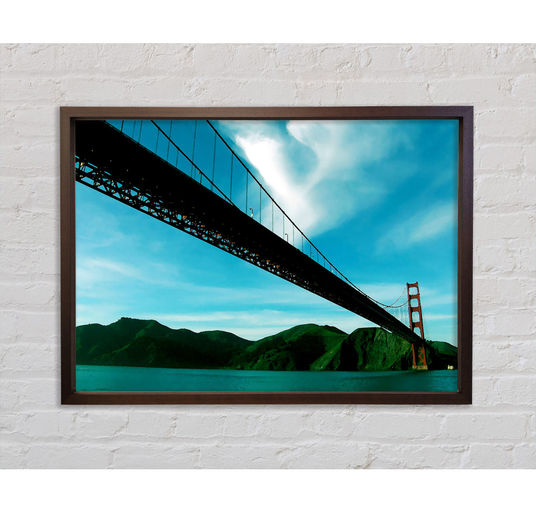 San Francisco Golden Gate Bridge Blue View - Einzelner Bilderrahmen Kunstdrucke auf Leinwand