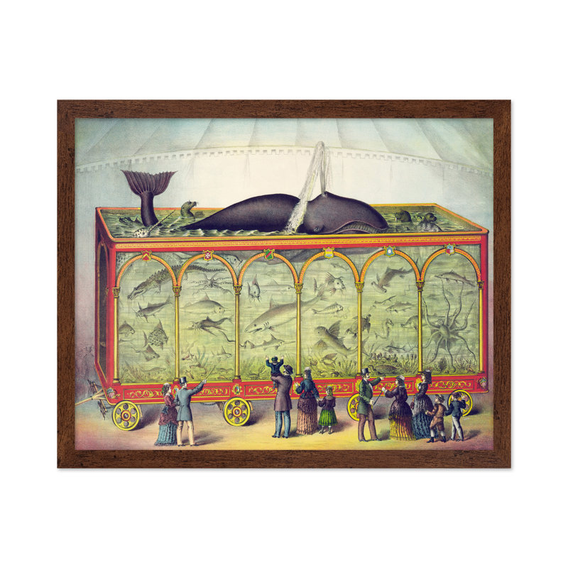 Aquarium de cirque, 24"H x 32"W, Poster, Brown Framed