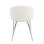 Chaise en métal argenté et similicuir blanc
