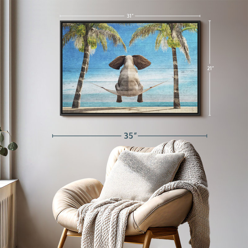" Wooden Tropical Elephant Wall Art ", 21" H x 31" W