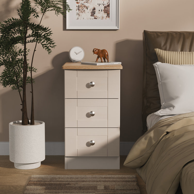 Ondrasek 40cm W Manufactured Wood Bedside Table, Beige