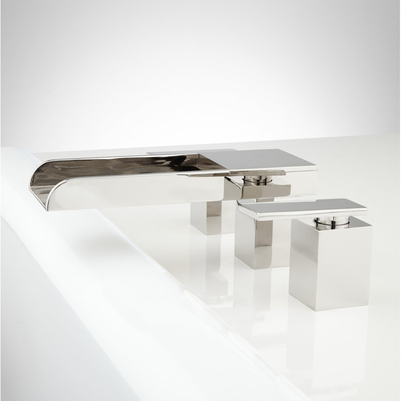 Chrome Deck Mounted Waterfall Roman Tub Faucet