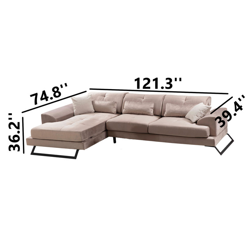Upholstered L-Shaped Sectional Left Hand Facing