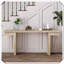 Console très large en placage de bois véritable de 66 pouces, design minimaliste pour le vestibule et le salon, finition chêne vieilli-462514736