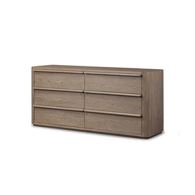 Primrose 6 Drawer Dresser-Natural Flat Oak Veneer