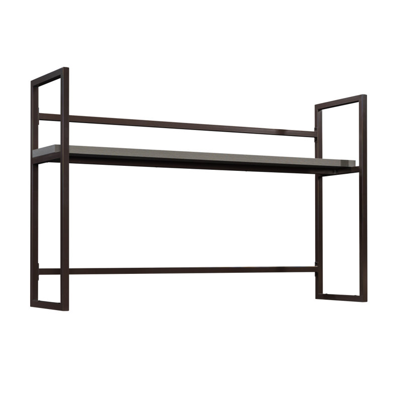 Credenza Hutch, Brown Finish, 37.28" x 59.13" x 19.87"
