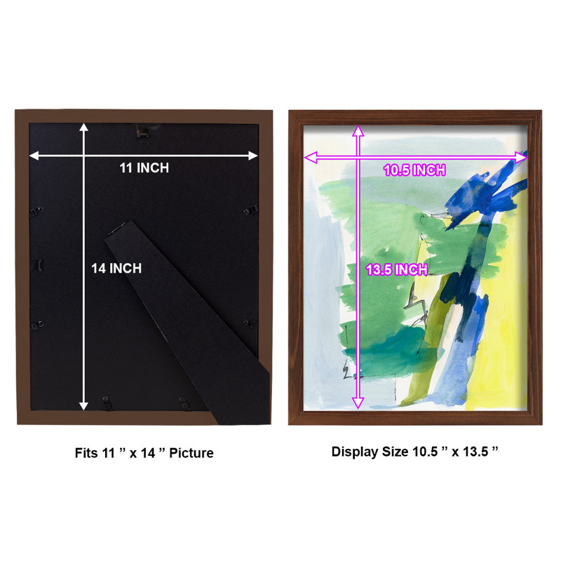 Wicklow III - Imprimé, H 15 po x l 12 po x P 1 po, Papier cadre châtaignier