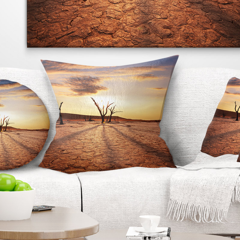 Vue imprenable sur un coussin de la vallée morte, 16 po x 1 po, Carré