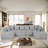 Modular U-Shaped Sectional Sofa,130-Inch 4-Seater Chaise Lounge With Reversible Design For Living Room Or Bedroom-124390807