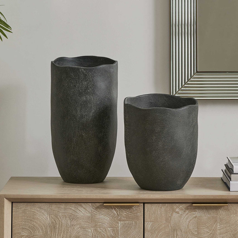 Uttermost Komorebi Indoor-Outdoor Black Vases