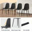 Ensemble de chaises de salle à manger modernes et minimalistes noires - six chaises par boîte, stables et confortables. Chaises d'appoint rembourrées de style Mid-Century moderne, chaises en forme de cuillère avec pieds en métal noir.