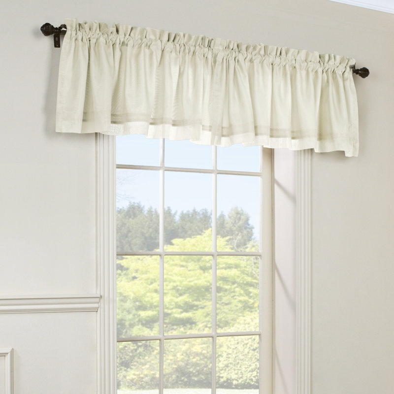 Villareal Tailored 54''W Curtain Valance, Ivory