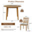 Ensemble de table de salle à manger 3 pièces pour 2 personnes, 1 table de salle à manger pliante en bois + 2 chaises rembourrées, conception compacte pour les petits appartements et les salles à manger - BRUN CLAIR-398058005