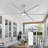72" Large Indoor/Outdoor 6-Blade Brushed Nickel LED Ceiling Fan with Light and Remote, 3-Color Led Aluminum Blades Ceiling Fan kit, DC motor,garage/gym/covered patio-972320329